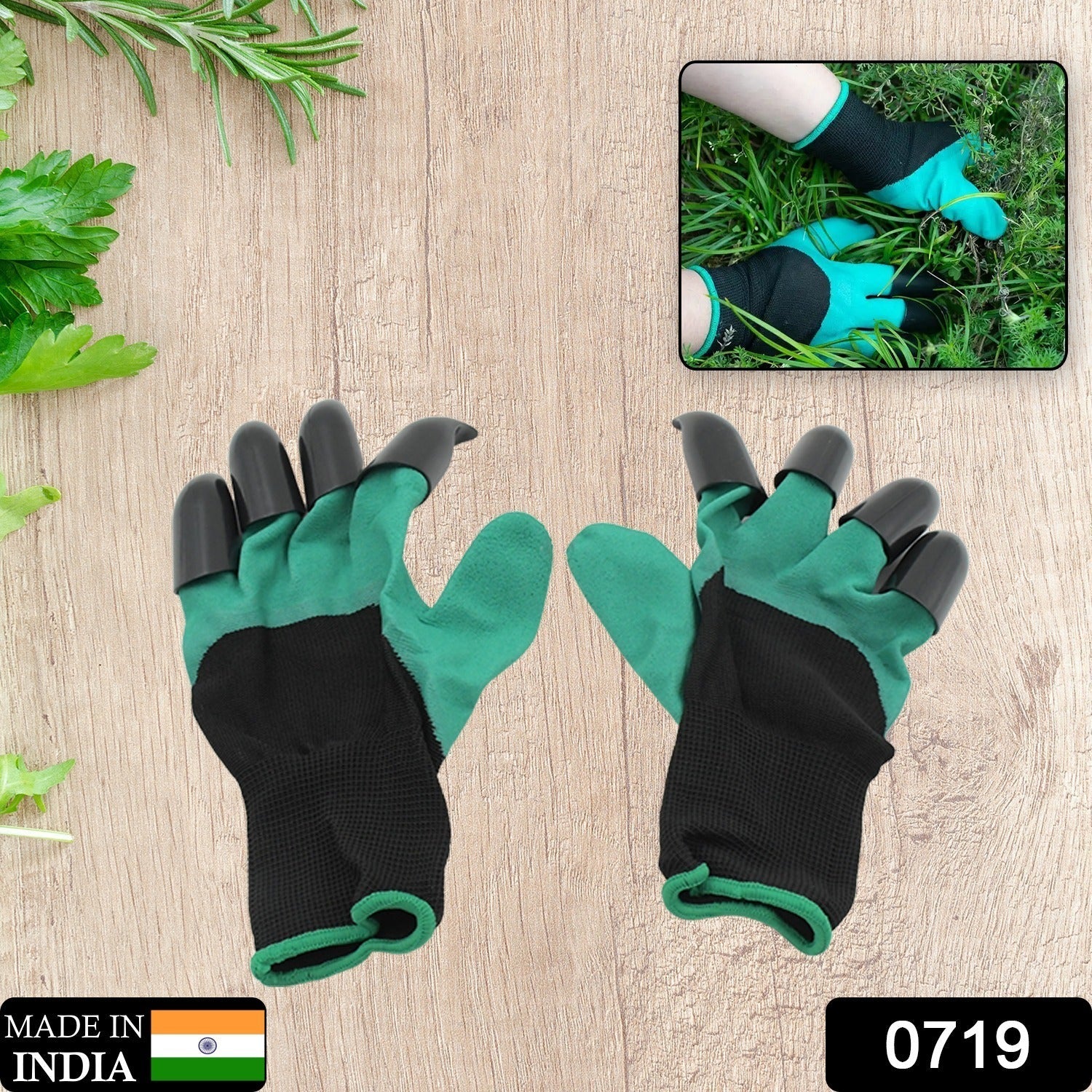 0719 Heavy Duty Garden Farming Gloves- ABC Plastic Washable With Hand Fingertips & ABS Claws For Digging & Planting, Gardening Tool for Home Pots Agriculture Industrial Farming work Men & Women (1 Pair) 0719 Heavy Duty Garden Farming Gloves- ABC Plastic Washable With Hand Fingertips & ABS Claws For Digging & Planting, Gardening Tool for Home Pots Agriculture Industrial Farming work Men & Women (1 Pair)